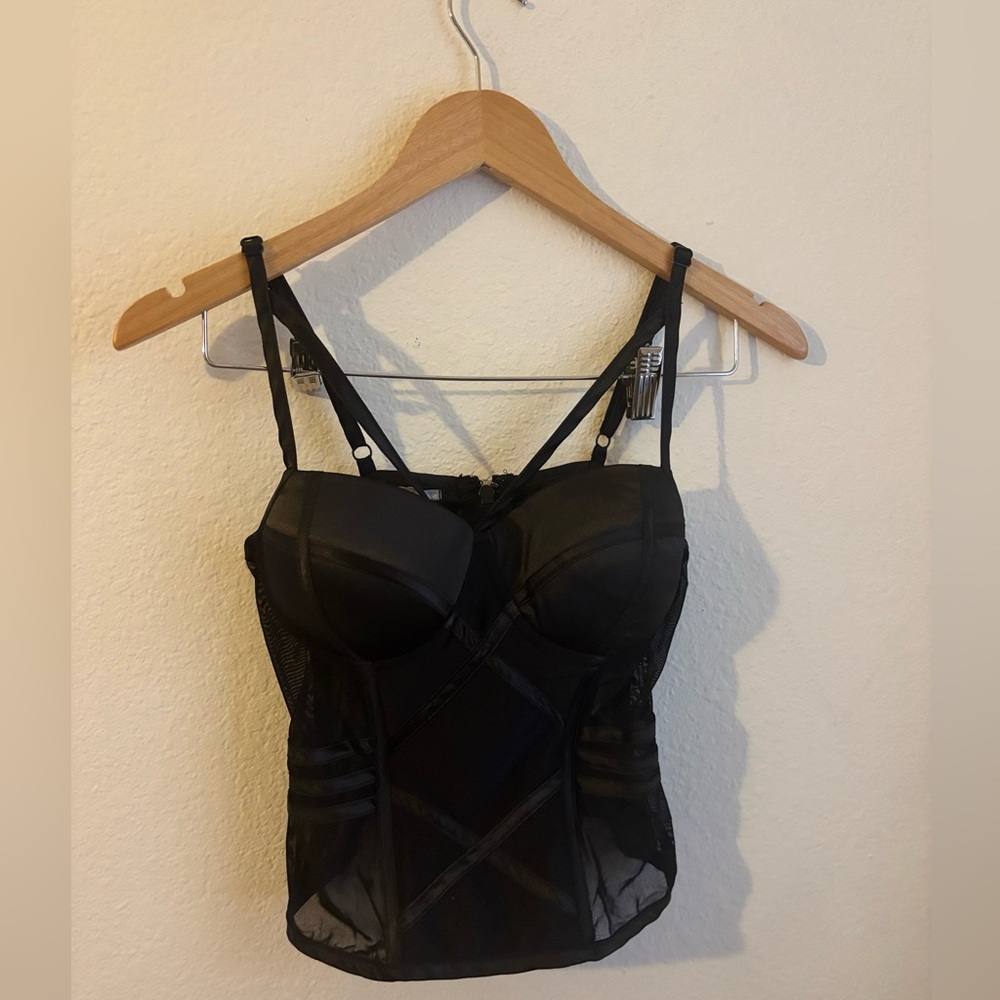 Charlotte Russe Black Mesh Bustier